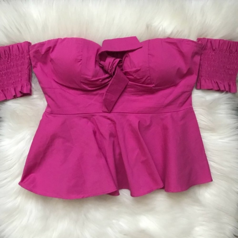 Socialite Magenta Smocked Off The Shoulder Top